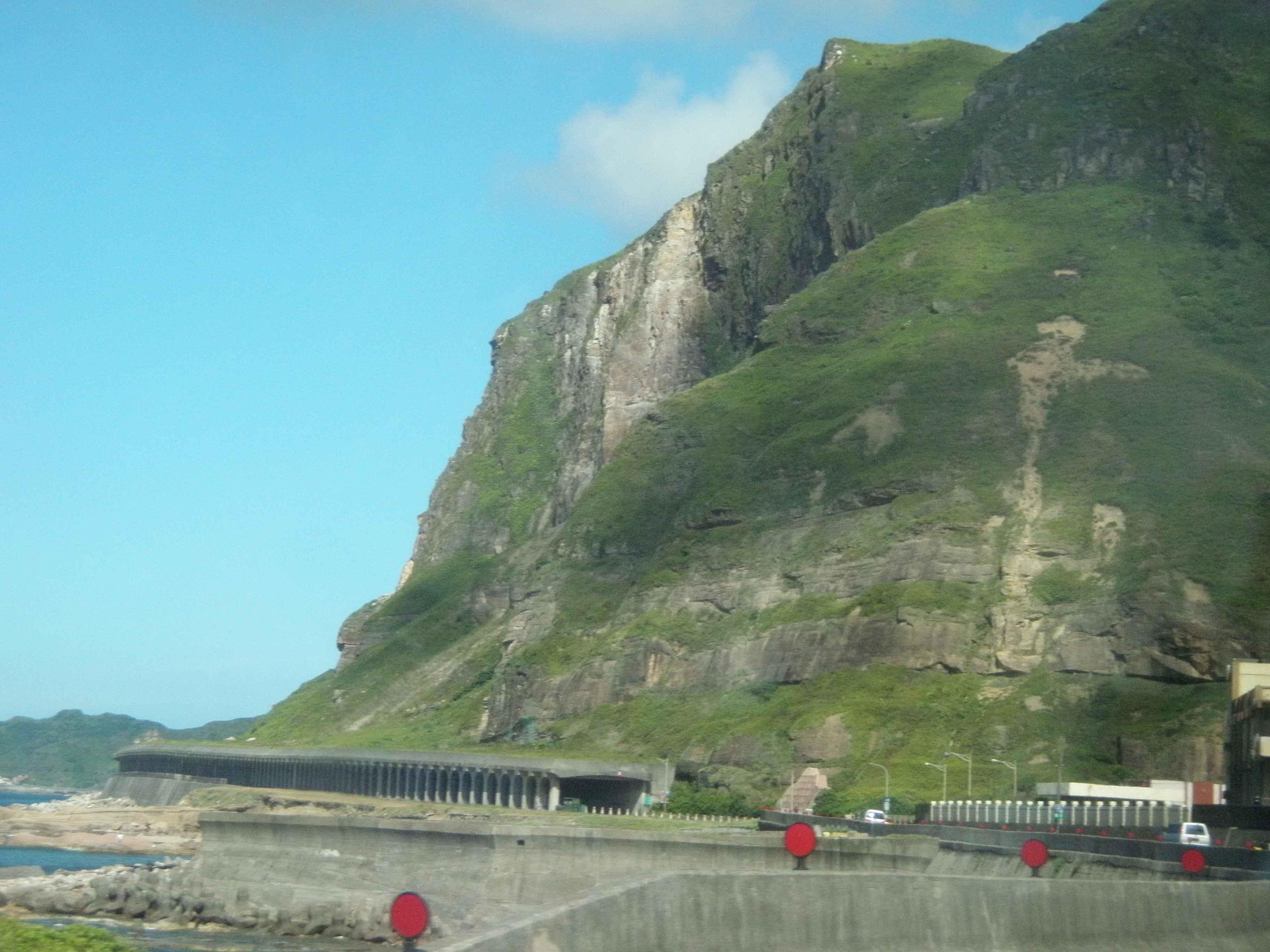 Highway mountain pass along the coast